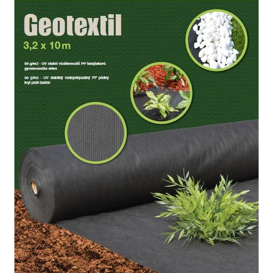 Kert GEOTEXTÍLIA 3,2x10m 50gr/nm Fekete