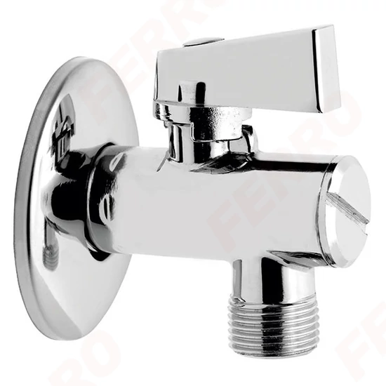 Sarokszelep FERRO Sarokszelep Szűrős 1/2"-1/2"   Fém karral