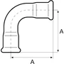 Kép 2/2 - Acélpress könyök 28/90° BB