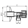 Kép 2/2 - Sarokszelep FERRO Sarokszelep 1/2"-3/8"  Z1238K Fém karral
